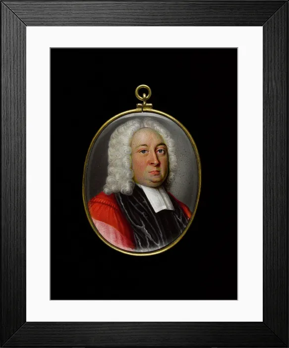 Framed Print : Portrait of a man dressed as a magistrate, between 1710 and 1730. Creator: English School Framed Print : Portrait of a man dressed as a magistrate, between 1710 and 1730. Creator: English School