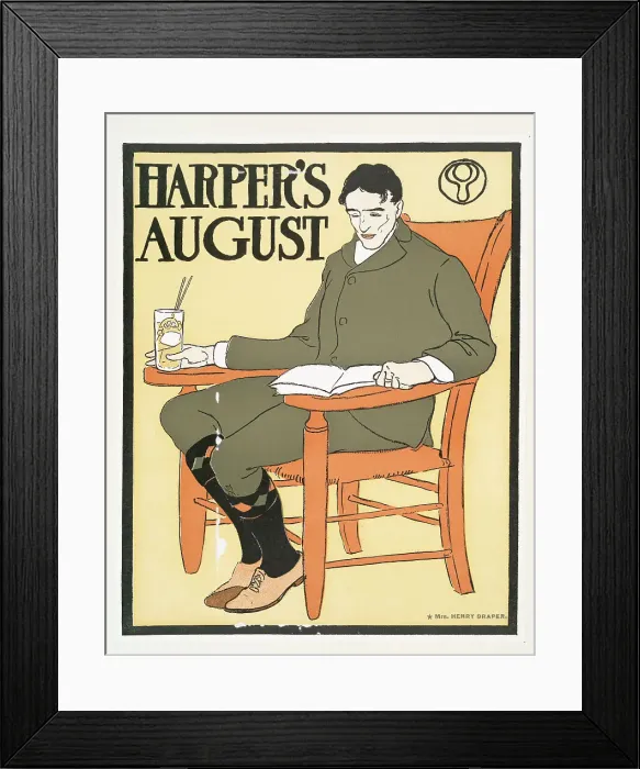 Framed Print : Harper's August, c1898. Creator: Edward Penfield Framed Print : Harper's August, c1898. Creator: Edward Penfield