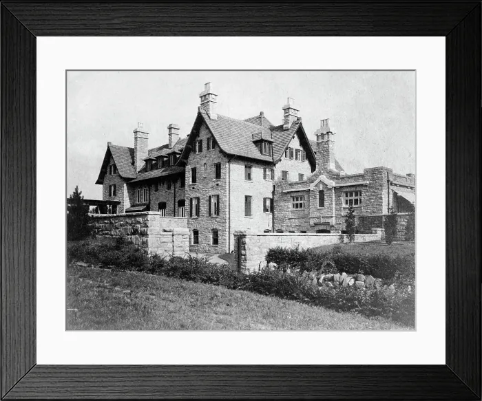 Framed Print : Exterior view of rear and side of home of Edmund Cogswell Converse, Greenwich, Connecticut, 1908. Creator: Frances Benjamin Johnston Framed Print : Exterior view of rear and side of home of Edmund Cogswell Converse, Greenwich, Connecticut, 1908. Creator: Frances Benjamin Johnston