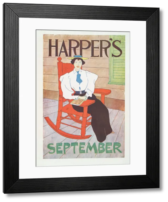 Framed Print : Harper's September, c1894. Creator: Edward Penfield Framed Print : Harper's September, c1894. Creator: Edward Penfield
