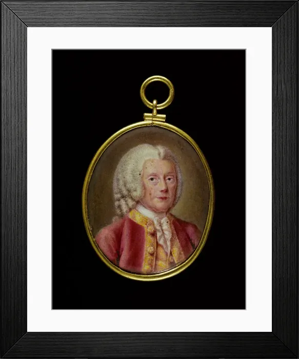 Framed Print : Portrait of a man, between 1730 and 1750. Creator: English School Framed Print : Portrait of a man, between 1730 and 1750. Creator: English School
