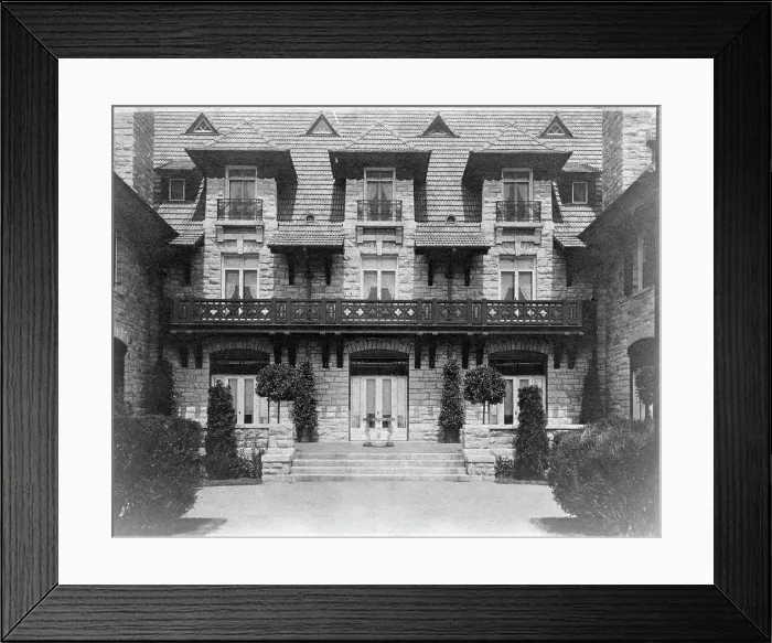 Framed Print : Center part of facade of home of Edmund Cogswell Converse, Greenwich, Connecticut, 1908. Creator: Frances Benjamin Johnston Framed Print : Center part of facade of home of Edmund Cogswell Converse, Greenwich, Connecticut, 1908. Creator: Frances Benjamin Johnston