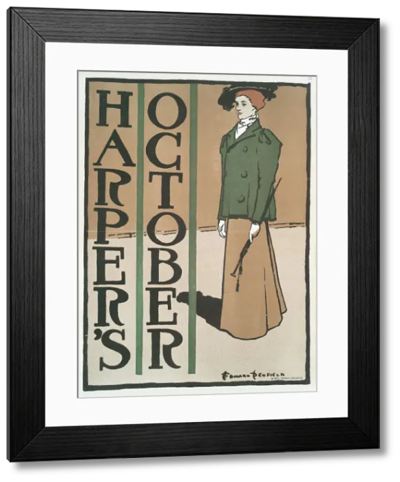 Framed Print : Harper's October, c1890 - 1907. Creator: Edward Penfield Framed Print : Harper's October, c1890 - 1907. Creator: Edward Penfield