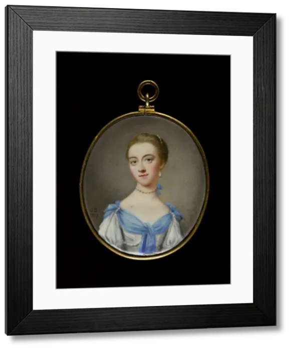 Framed Print : Portrait of a young woman, between 1700 and 1750. Creator: English School Framed Print : Portrait of a young woman, between 1700 and 1750. Creator: English School