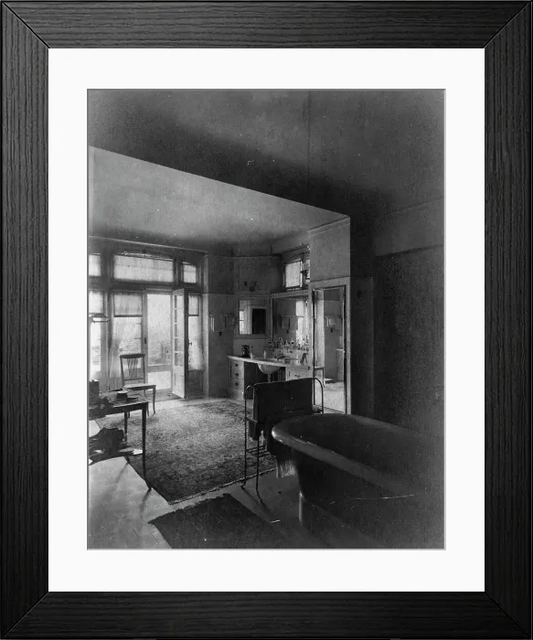 Framed Print : Bathroom in home of Edmund Cogswell Converse, Greenwich, Connecticut, 1908. Creator: Frances Benjamin Johnston Framed Print : Bathroom in home of Edmund Cogswell Converse, Greenwich, Connecticut, 1908. Creator: Frances Benjamin Johnston