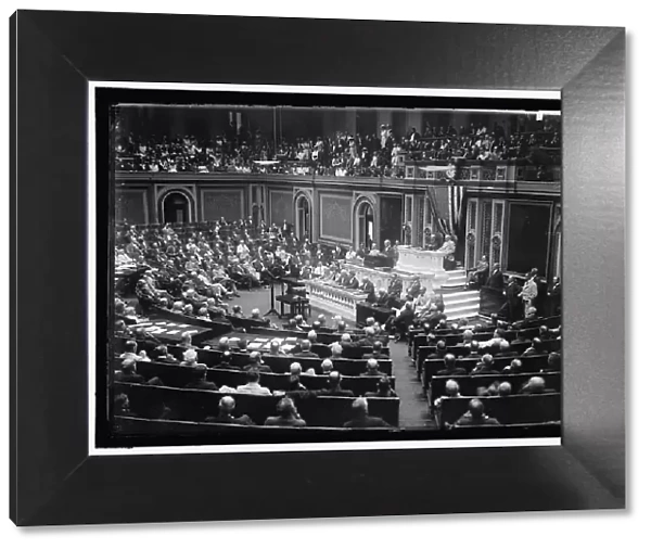 Woodrow Wilson Addressing Congress, between 1910 and 1917. Creator: Harris & Ewing. Woodrow Wilson Addressing Congress, between 1910 and 1917. Creator: Harris & Ewing