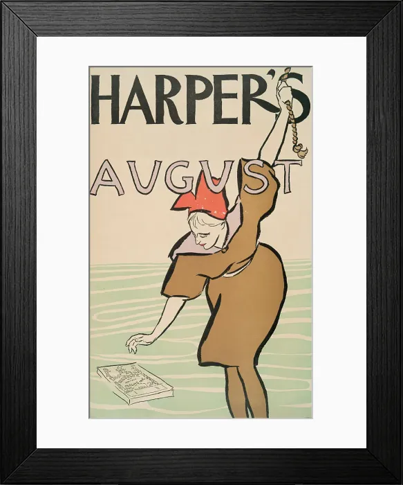 Framed Print : Harper's August, c1898. Creator: Edward Penfield Framed Print : Harper's August, c1898. Creator: Edward Penfield