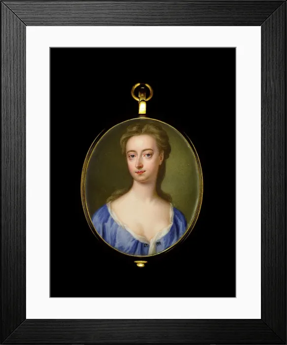Framed Print : Portrait of a young woman, between 1700 and 1750. Creator: English School Framed Print : Portrait of a young woman, between 1700 and 1750. Creator: English School