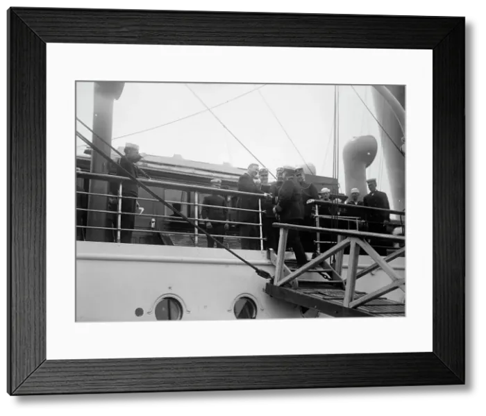 Framed Print : Allied Commission To U.S. Boarding Mayflower For Trip To Mount Vernon: Daniels on board... 1917. Creator: Harris & Ewing. Allied Commission To U.S. Boarding Mayflower For Trip To Mount Vernon: Daniels on board... 1917. Creator: Harris & Ewing Framed Print : Allied Commission To U.S. Boarding Mayflower For Trip To Mount Vernon: Daniels on board... 1917. Creator: Harris & Ewing. Allied Commission To U.S. Boarding Mayflower For Trip To Mount Vernon: Daniels on board... 1917. Creator: Harris & Ewing