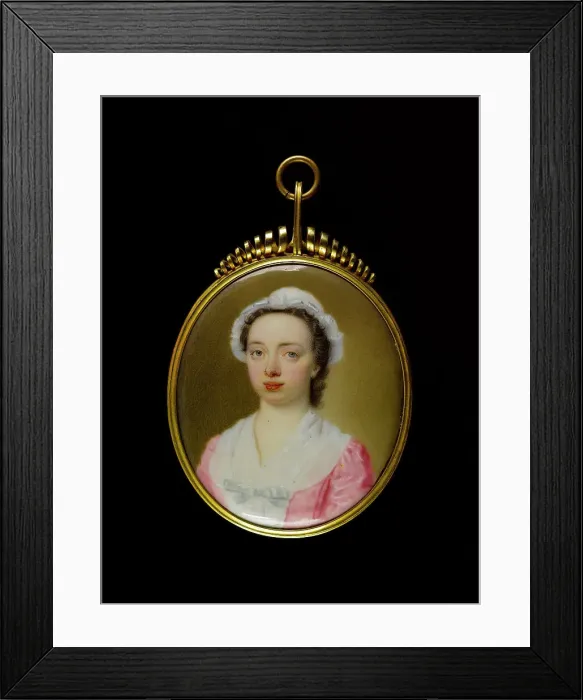 Framed Print : Portrait of a young woman, between 1700 and 1750. Creator: English School Framed Print : Portrait of a young woman, between 1700 and 1750. Creator: English School