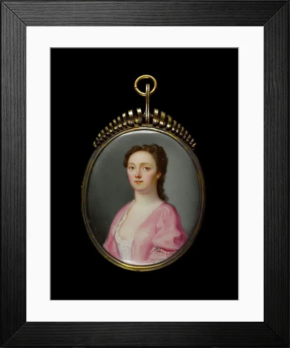 Framed Print : Portrait of a young woman, between 1700 and 1750. Creator: English School Framed Print : Portrait of a young woman, between 1700 and 1750. Creator: English School