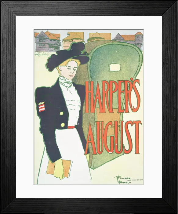 Framed Print : Harper's August, c1890 - 1907. Creator: Edward Penfield Framed Print : Harper's August, c1890 - 1907. Creator: Edward Penfield