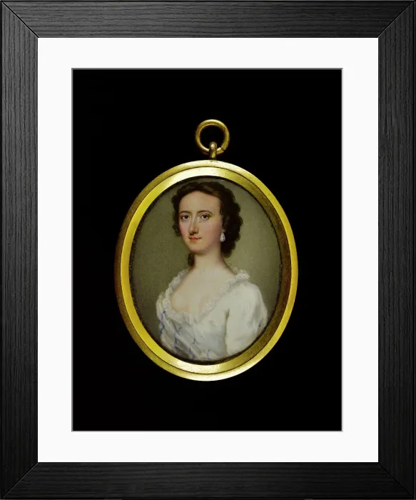 Framed Print : Portrait of a young woman, between 1700 and 1750. Creator: English School Framed Print : Portrait of a young woman, between 1700 and 1750. Creator: English School