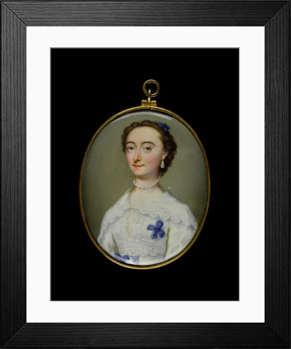 Framed Print : Portrait of a young woman, between 1700 and 1750. Creator: English School Framed Print : Portrait of a young woman, between 1700 and 1750. Creator: English School