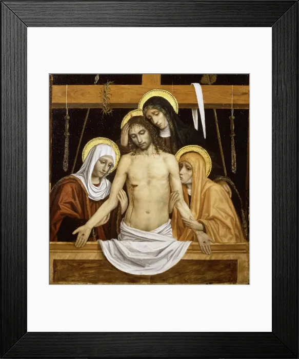 Framed Print : The Lamentation over Christ with the three Marys (Polittico di san Bartolomeo), 1515-1520. Creator: Bergognone, Ambrogio (1453-1523) Framed Print : The Lamentation over Christ with the three Marys (Polittico di san Bartolomeo), 1515-1520. Creator: Bergognone, Ambrogio (1453-1523)