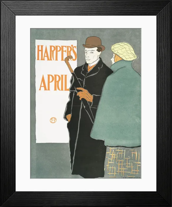 Framed Print : Harper's April, c1890 - 1907. Creator: Edward Penfield Framed Print : Harper's April, c1890 - 1907. Creator: Edward Penfield