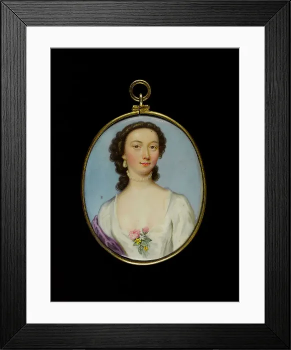 Framed Print : Portrait of a young woman, between 1700 and 1750. Creator: English School Framed Print : Portrait of a young woman, between 1700 and 1750. Creator: English School
