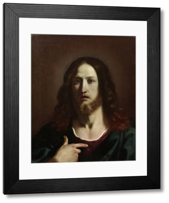 Framed Print : Salvator Mundi (Saviour of the World), c. 1655-1665. Creator: Guercino (1591-1666) Framed Print : Salvator Mundi (Saviour of the World), c. 1655-1665. Creator: Guercino (1591-1666)