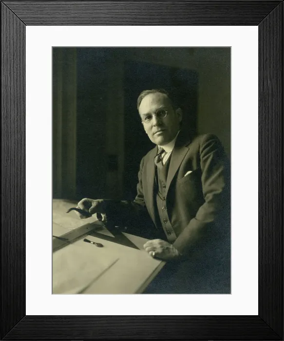 Framed Print : Leicester B. Holland, Chief of Fine Arts Division, Library of Congress posed...table, (1930?). Creator: Frances Benjamin Johnston Framed Print : Leicester B. Holland, Chief of Fine Arts Division, Library of Congress posed...table, (1930?). Creator: Frances Benjamin Johnston