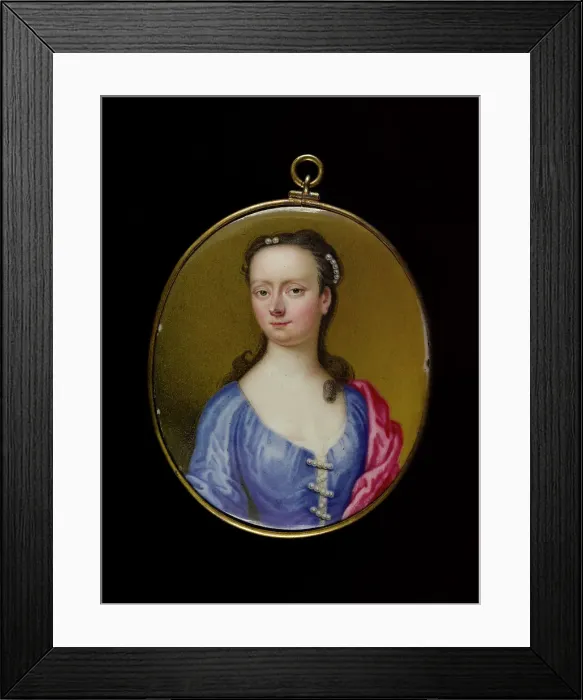 Framed Print : Portrait of a young woman, between 1725 and 1750. Creator: English School Framed Print : Portrait of a young woman, between 1725 and 1750. Creator: English School