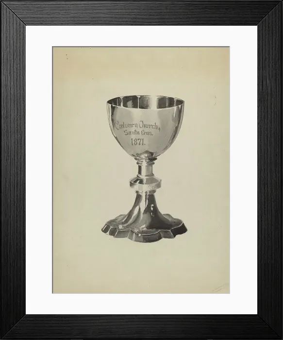 Framed Print : Silver Chalice, c. 1936. Creator: Lena Nastasi Framed Print : Silver Chalice, c. 1936. Creator: Lena Nastasi
