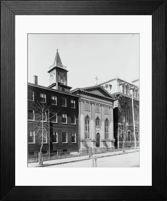 Framed Print : Part of exterior view of Georgetown Visitation Preparatory School, Washington, D.C. c1890 - 1910. Creator: Frances Benjamin Johnston Framed Print : Part of exterior view of Georgetown Visitation Preparatory School, Washington, D.C. c1890 - 1910. Creator: Frances Benjamin Johnston