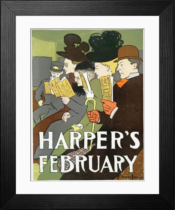 Framed Print : Harper's February, c1895. Creator: Edward Penfield Framed Print : Harper's February, c1895. Creator: Edward Penfield