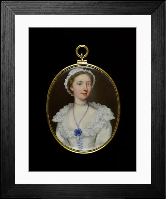 Framed Print : Portrait of a young woman, between 1700 and 1750. Creator: English School Framed Print : Portrait of a young woman, between 1700 and 1750. Creator: English School