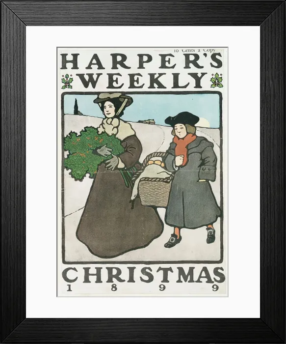 Framed Print : Harper's Weekly, Christmas 1899, 10 Cents a Copy, c1899. Creator: Edward Penfield Framed Print : Harper's Weekly, Christmas 1899, 10 Cents a Copy, c1899. Creator: Edward Penfield