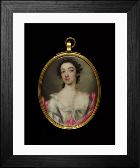 Framed Print : Portrait of a young woman, between 1700 and 1750. Creator: English School Framed Print : Portrait of a young woman, between 1700 and 1750. Creator: English School