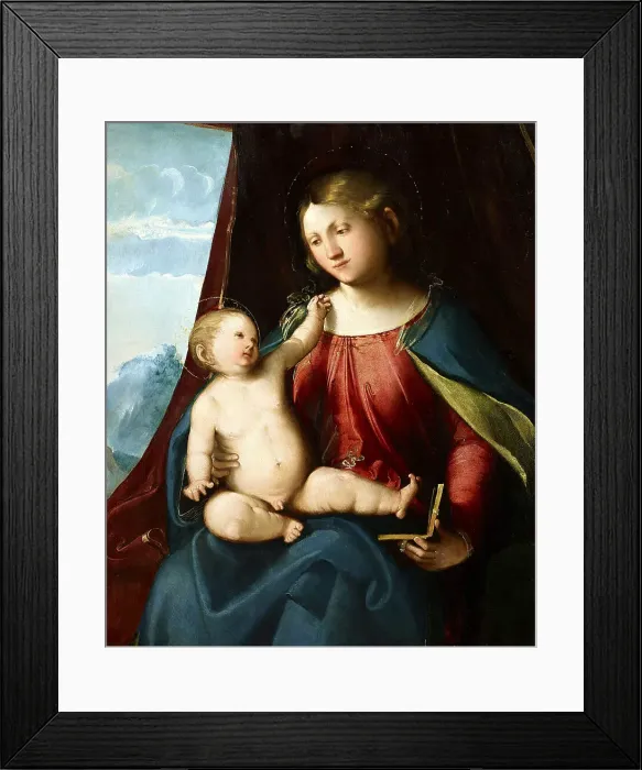 Framed Print : Virgin and Child, c. 1520. Creator: Melone, Altobello (c. 1490-before 1543) Framed Print : Virgin and Child, c. 1520. Creator: Melone, Altobello (c. 1490-before 1543)