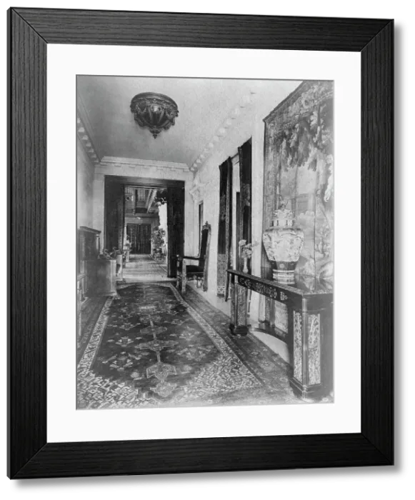 Framed Print : Hallway, with Oriental urn at right, in home of Edmund Cogswell... Greenwich, Connecticut, 1908. Creator: Frances Benjamin Johnston Framed Print : Hallway, with Oriental urn at right, in home of Edmund Cogswell... Greenwich, Connecticut, 1908. Creator: Frances Benjamin Johnston