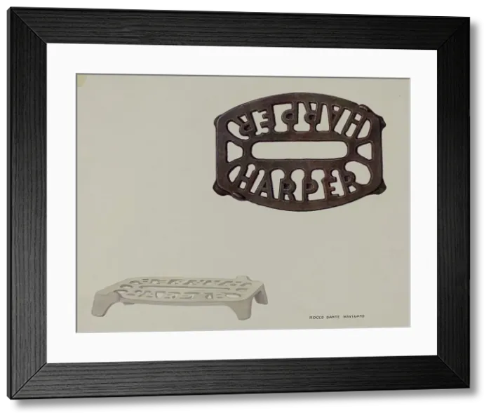 Framed Print : Trivet, c. 1937. Creator: Rocco Navigato Framed Print : Trivet, c. 1937. Creator: Rocco Navigato
