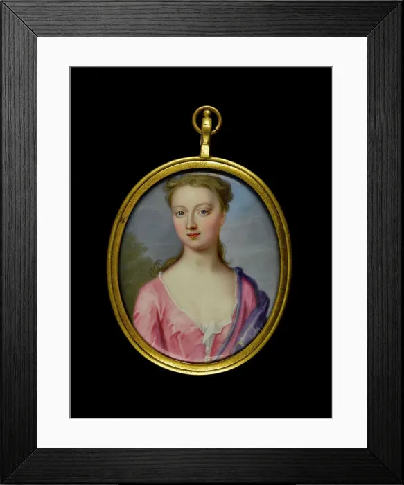 Framed Print : Portrait of a young woman, between 1725 and 1750. Creator: English School Framed Print : Portrait of a young woman, between 1725 and 1750. Creator: English School