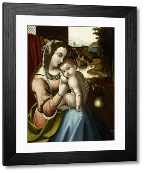 Framed Print : Madonna del latte, 1501. Creator: De Conti, Bernardino (ca 1470-1523) Framed Print : Madonna del latte, 1501. Creator: De Conti, Bernardino (ca 1470-1523)