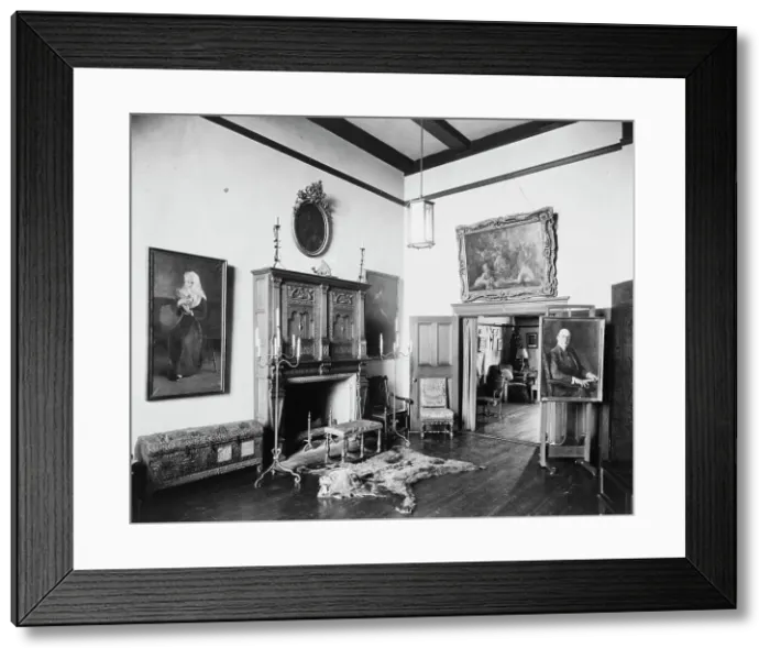 Framed Print : Apartment of Prince Pierre Troubetzkoy, 15 West 67th Street, New York City, with fireplace... 1919. Creator: Frances Benjamin Johnston Framed Print : Apartment of Prince Pierre Troubetzkoy, 15 West 67th Street, New York City, with fireplace... 1919. Creator: Frances Benjamin Johnston