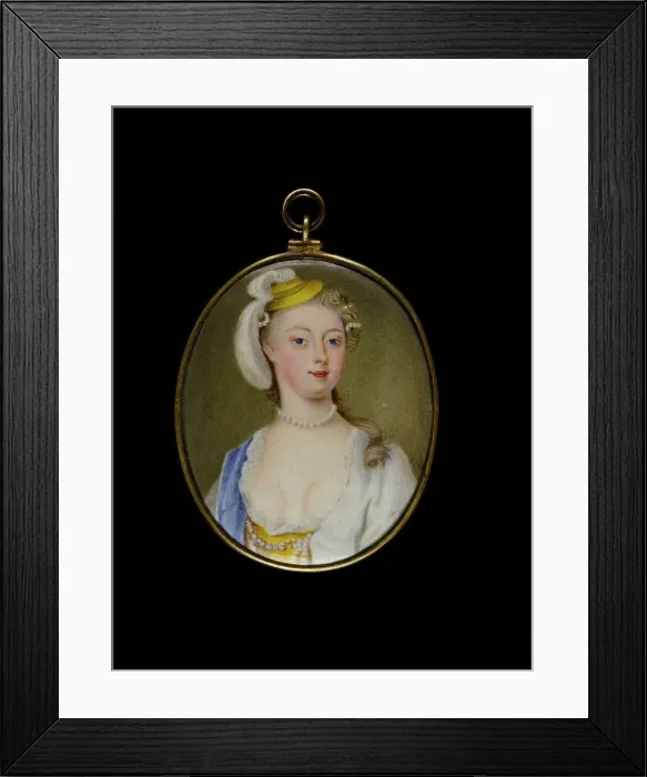 Framed Print : Portrait of a young woman, between 1725 and 1750. Creator: English School Framed Print : Portrait of a young woman, between 1725 and 1750. Creator: English School