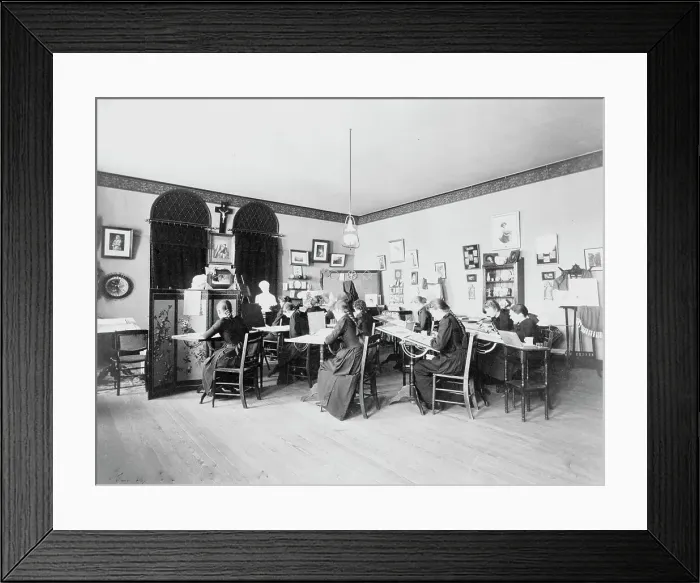 Framed Print : Art class in Georgetown Visitation Preparatory School, Washington, D.C. between 1890 and 1910. Creator: Frances Benjamin Johnston Framed Print : Art class in Georgetown Visitation Preparatory School, Washington, D.C. between 1890 and 1910. Creator: Frances Benjamin Johnston