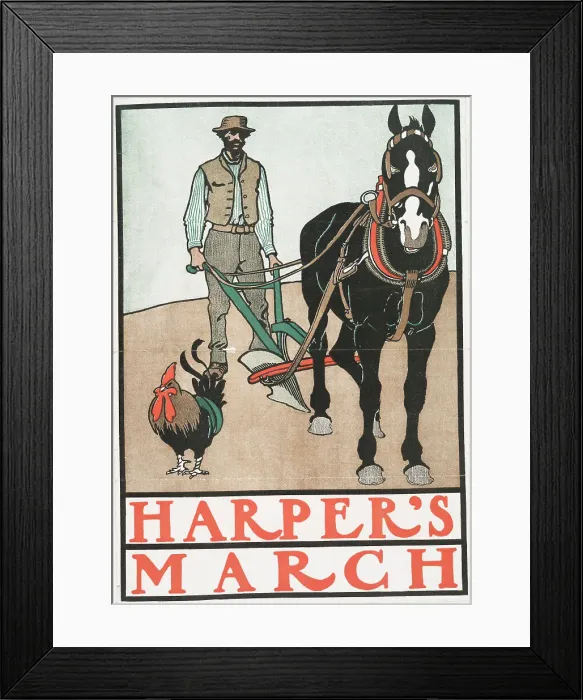 Framed Print : Harper's March, c1890 - 1907. Creator: Edward Penfield Framed Print : Harper's March, c1890 - 1907. Creator: Edward Penfield