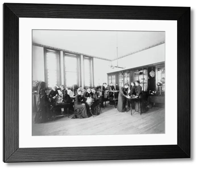 Framed Print : Science class in Georgetown Visitation Preparatory School, Washington, D.C. between 1890-1910(?). Creator: Frances Benjamin Johnston Framed Print : Science class in Georgetown Visitation Preparatory School, Washington, D.C. between 1890-1910(?). Creator: Frances Benjamin Johnston