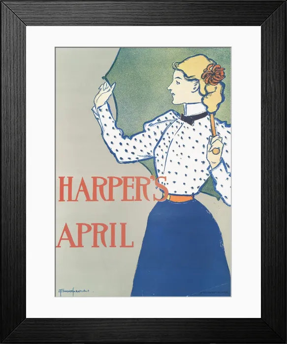Framed Print : Harper's April, c1897. Creator: Edward Penfield Framed Print : Harper's April, c1897. Creator: Edward Penfield