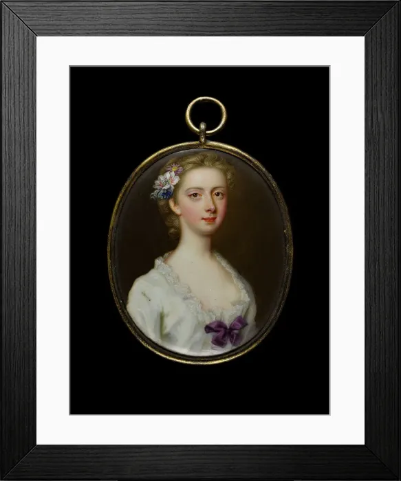 Framed Print : Portrait of a young woman, between 1750 and 1775. Creator: English School Framed Print : Portrait of a young woman, between 1750 and 1775. Creator: English School