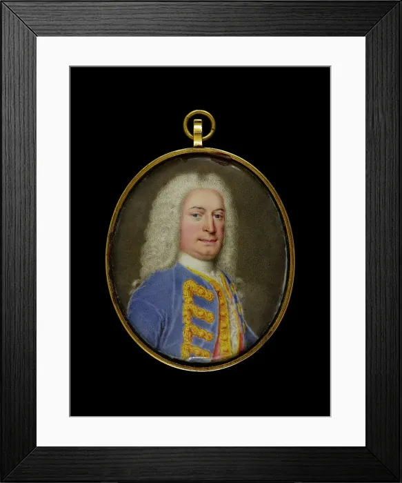 Framed Print : Portrait of a man, between 1725 and 1750. Creator: English School Framed Print : Portrait of a man, between 1725 and 1750. Creator: English School
