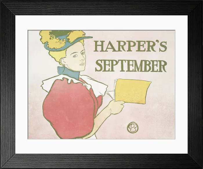 Framed Print : Harper's September, c1896. Creator: Edward Penfield Framed Print : Harper's September, c1896. Creator: Edward Penfield