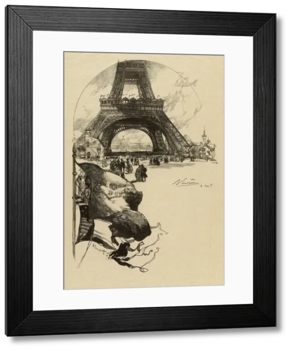 Framed Print : Tour Eiffel, Exposition universelle de 1889, 1889. Creator: Lepère, Auguste (1849-1918) Framed Print : Tour Eiffel, Exposition universelle de 1889, 1889. Creator: Lepère, Auguste (1849-1918)