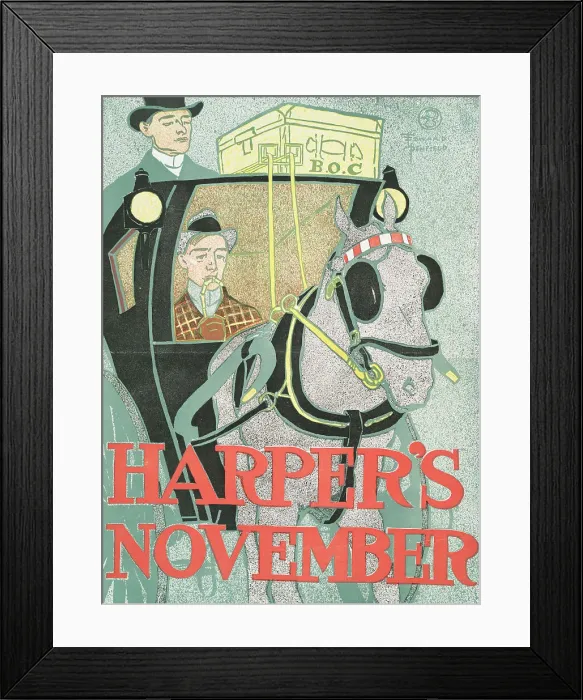 Framed Print : Harper's November, c1890 - 1907. Creator: Edward Penfield Framed Print : Harper's November, c1890 - 1907. Creator: Edward Penfield