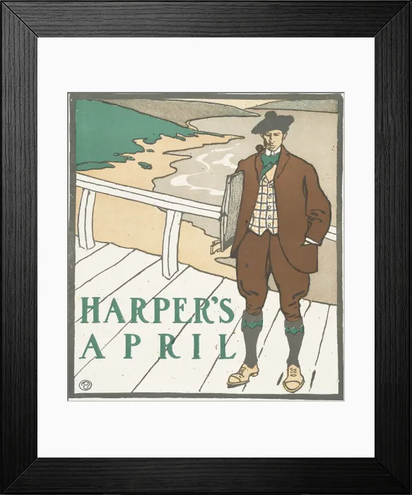 Framed Print : Harper's April, c1899. Creator: Edward Penfield Framed Print : Harper's April, c1899. Creator: Edward Penfield