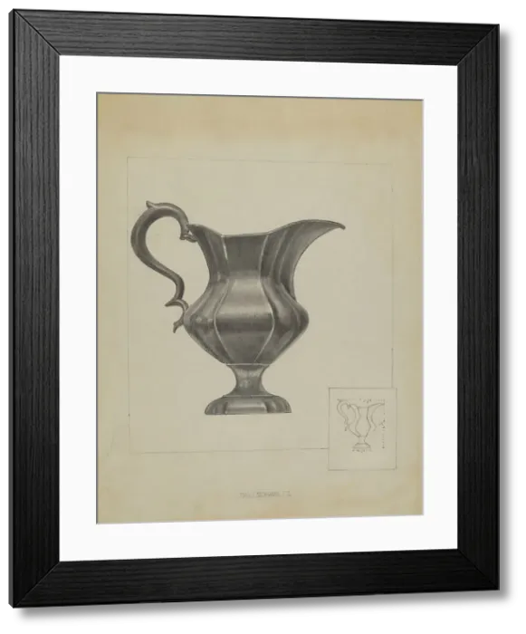 Framed Print : Pewter Pitcher, c. 1936. Creator: Max Schwartz Framed Print : Pewter Pitcher, c. 1936. Creator: Max Schwartz