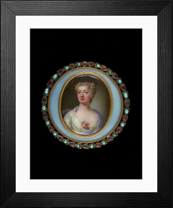 Framed Print : Portrait of a young woman, between 1725 and 1750. Creator: English School Framed Print : Portrait of a young woman, between 1725 and 1750. Creator: English School