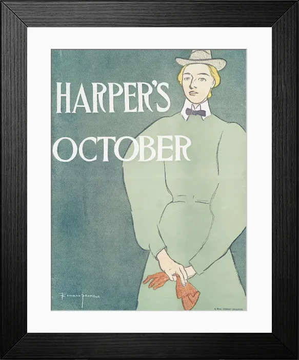 Framed Print : Harper's October, c1890 - 1907. Creator: Edward Penfield Framed Print : Harper's October, c1890 - 1907. Creator: Edward Penfield